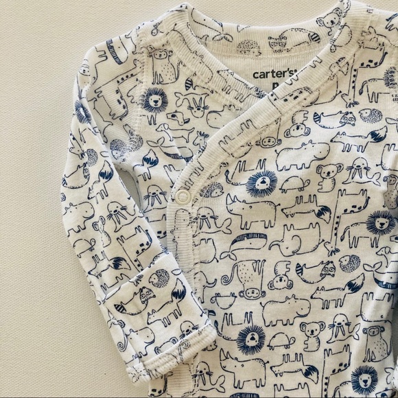 Baby Boy Preemie 2-pk Side-Snap Bodysuit Set Blue - Picture 2 of 3